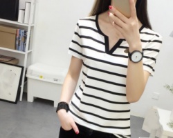 條紋寬鬆短袖