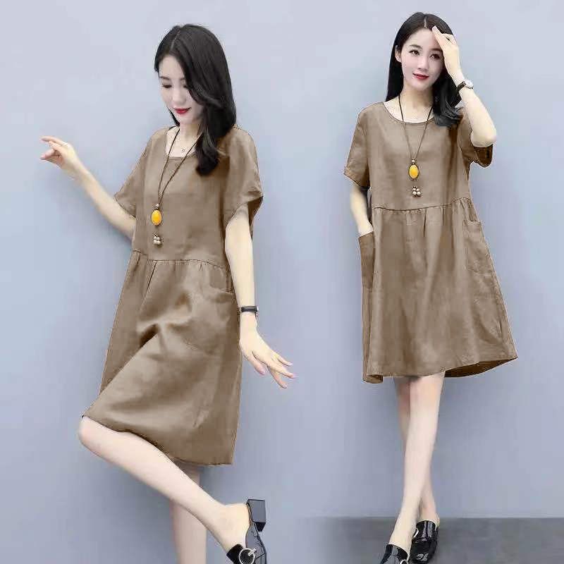 簡約短袖連衣裙
