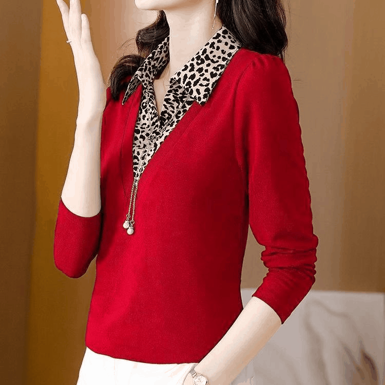 減齡假兩件長袖